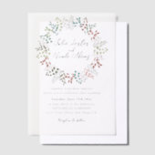 Botanische Eucalyptus Groene Bladeren Krans Trouwe Vellum Uitnodigingen (Offset)