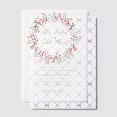 Botanische Eucalyptus Groene Bladeren Krans Trouwe Vellum Uitnodigingen (Offset (Uitnodiging))