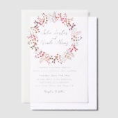 Botanische Eucalyptus Groene Bladeren Krans Trouwe Vellum Uitnodigingen (Offset)