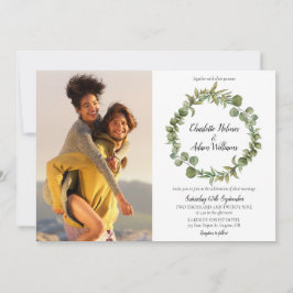 Botanische Eucalyptus Groene Foto's Trouwfeest Kaart