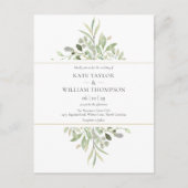 Botanische Eucalyptus Groene Huwelijksfoto Uitnodiging Briefkaart (Voorkant)