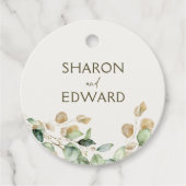 Botanische Eucalyptus Groene Persoonlijke Trouwdag Bedankjes Labels (Voorkant)