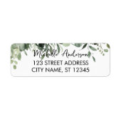 Botanische Eucalyptus Groene Retouradres Etiket (Voorkant)