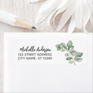 Botanische Eucalyptus Groene Retouradres Etiket