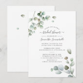 Botanische Eucalyptus Groene Script Bruidsborrel Kaart (Voorkant / Achterkant)