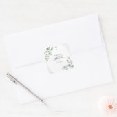 Botanische Eucalyptus Groene Script Bruidsmeisje S Vierkante Sticker (Envelop)