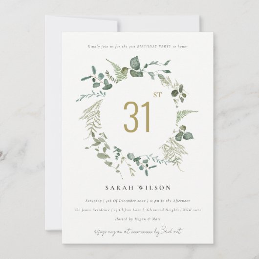 Botanische Eucalyptus grote Waterverf op zaterdag Kaart (Voorkant)