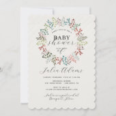 Botanische Eucalyptus Herfst Blad Krans Baby Showe Kaart (Voorkant)