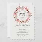 Botanische Eucalyptus Herfst Blad Krans Baby showe Kaart (Voorkant)