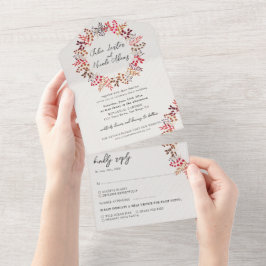 Botanische Eucalyptus Herfst Blad Krans Huwelijk A All In One Uitnodiging