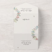 Botanische Eucalyptus Herfst Blad Krans Huwelijk All In One Uitnodiging (Buitenkant)