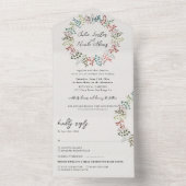 Botanische Eucalyptus Herfst Blad Krans Huwelijk All In One Uitnodiging (Binnen)