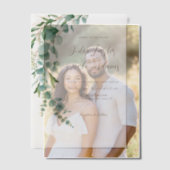 Botanische Eucalyptus Herfst Blad Krans Huwelijk Vellum Uitnodigingen (Offset (Koppel))