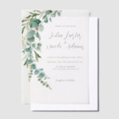 Botanische Eucalyptus Herfst Blad Krans Huwelijk Vellum Uitnodigingen (Offset)