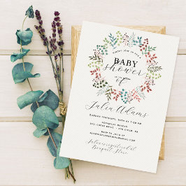 Botanische Eucalyptus Herfstblad Krans Baby Shower Kaart