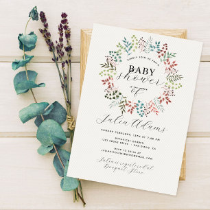 Botanische Eucalyptus Herfstblad Krans Baby Shower Kaart