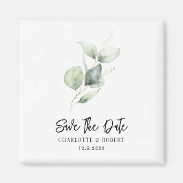 Botanische Eucalyptus Keepsake Bewaar de datum Magneet