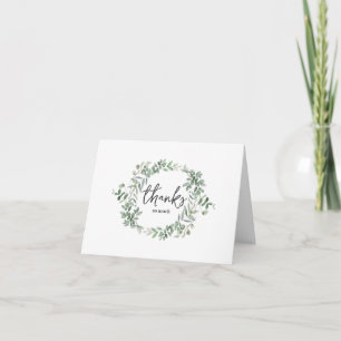 Botanische Eucalyptus Krans Script Bedankt Notitiekaartje