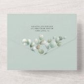 Botanische eucalyptus laat groen huwelijk over all in one uitnodiging (Achterkant)