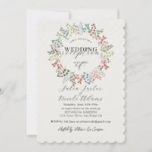 Botanische Eucalyptus Leaf krans bruiloft receptie Kaart (Voorkant)