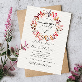 Botanische Eucalyptus Leaf Wreath Engagement Party Kaart