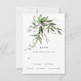 Botanische Eucalyptus Leafy Modern Greenery Moss RSVP Kaartje