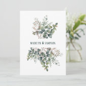 Botanische eucalyptus Leaves Weddenschap Kaart (Staand voorkant)