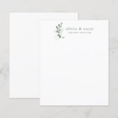 Botanische Eucalyptus Minimaal Zakelijk Briefpapie (Voorkant / Achterkant)
