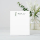 Botanische Eucalyptus Minimaal Zakelijk Briefpapie (Staand voorkant)