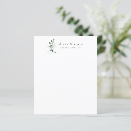 Botanische Eucalyptus Minimal Business Stationery (Staand voorkant)