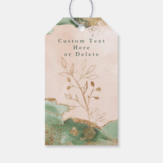 Botanische Eucalyptus Moderne Abstracte Waterverf Cadeaulabel (Achterkant)