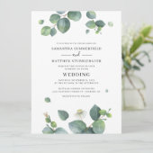 Botanische Eucalyptus Moderne Greenery Wedding Kaart (Staand voorkant)