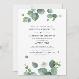 Botanische Eucalyptus Moderne Greenery Wedding Kaart