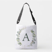 Botanische Eucalyptus Monogram Greenery Wedding Crossbody Tas (Voorkant)