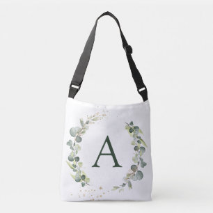 Botanische Eucalyptus Monogram Greenery Wedding Crossbody Tas