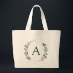 Botanische Eucalyptus Monogram Greenery Wedding Grote Tote Bag<br><div class="desc">Eucalyptus Greenery Succulent Botanical Waterverf Spring Wedding Monogram Canvas tassen op canvas achtergrond - omvat prachtige en elegante scripttypografie met moderne botanische bladeren en groen voor de speciale bruiloft, Vrijgezellenfeest, Baby shower, Bachelorette Party, Sweet 16, 16th, 18th, 21st, 30th, 40th, 5 De viering van de tiende, de zestigste, de zeventigste,...</div>
