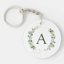 Botanische Eucalyptus Monogram Greenery Wedding Sleutelhanger