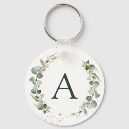 Botanische Eucalyptus Monogram Greenery Wedding Sleutelhanger