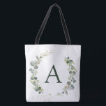 Botanische Eucalyptus Monogram Greenery Wedding Tote Bag<br><div class="desc">Eucalyptus Greenery Succulent Botanical Waterverf Spring Wedding Monogram Canvas tassen op canvas achtergrond - omvat prachtige en elegante scripttypografie met moderne botanische bladeren en groen voor de speciale bruiloft, Vrijgezellenfeest, Baby shower, Bachelorette Party, Sweet 16, 16th, 18th, 21st, 30th, 40th, 5 De viering van de tiende, de zestigste, de zeventigste,...</div>