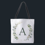 Botanische Eucalyptus Monogram Greenery Wedding Tote Bag<br><div class="desc">Eucalyptus Greenery Succulent Botanical Waterverf Spring Wedding Monogram Canvas tassen op canvas achtergrond - omvat prachtige en elegante scripttypografie met moderne botanische bladeren en groen voor de speciale bruiloft, Vrijgezellenfeest, Baby shower, Bachelorette Party, Sweet 16, 16th, 18th, 21st, 30th, 40th, 5 De viering van de tiende, de zestigste, de zeventigste,...</div>