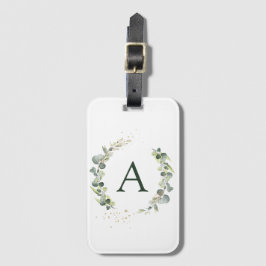 Botanische Eucalyptus Monogram Groene Huwelijk Bagagelabel