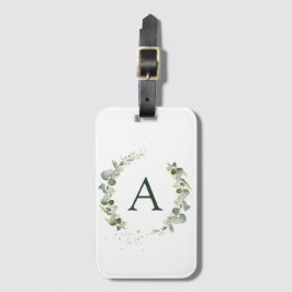 Botanische Eucalyptus Monogram Groene Huwelijksdec Bagagelabel