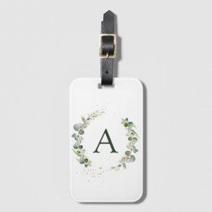 Botanische Eucalyptus Monogram Groene Huwelijksdec Bagagelabel