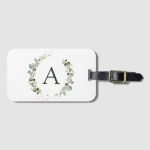 Botanische Eucalyptus Monogram Groene Huwelijksdec Bagagelabel