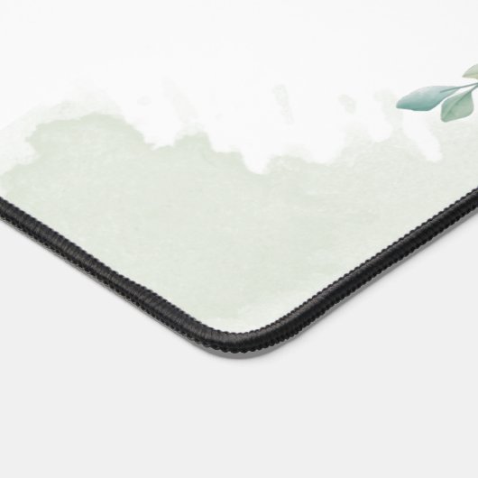 Botanische Eucalyptus Monogram Script Waterverf Bureaumat (Hoek)