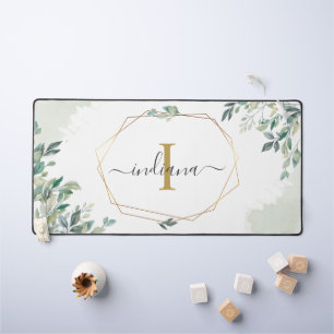 Botanische Eucalyptus Monogram Script Waterverf Bureaumat