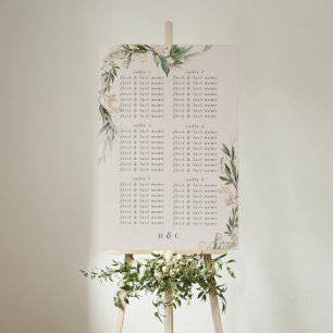 Botanische Eucalyptus Moss Wedding Seding Chart Poster