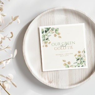 Botanische Eucalyptus Onze Groen & Goud Stropdas b Servet
