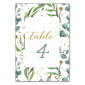 Botanische Eucalyptus Patroon Trouwtafel Nummer Kaart (Voorkant)