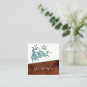 Botanische Eucalyptus QR-code en sociale mediapict Vierkante Visitekaartje (Staand voorkant)